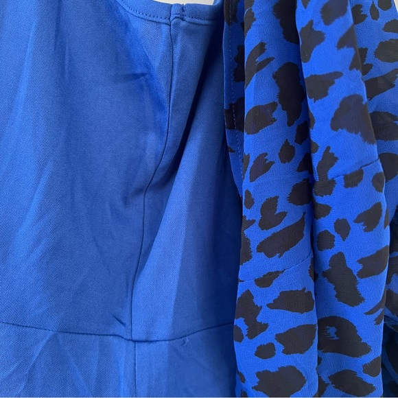 Torrid Animal Print Chiffon Shirtdress 3X 
Going Wild Blue Leopard100%Polyester - Picture 14 of 16